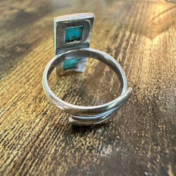 Boho Native American Turquoise Dream Sterling Silver Adjustable Ring, Gift Box - Picture 9 of 11